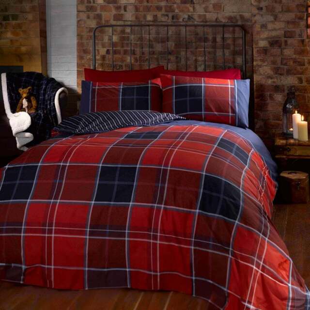 Rapport Home Argyle King Size Red Duvet Set - Wilko - image 1
