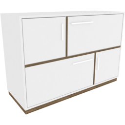Decorotika Mares 4 Door White and Walnut Sideboard Cabinet - Size: 81.6 x 120 x 45cm - Multi - Wilko - thumbnail 6
