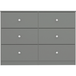 Seconique Denver 6 Drawer Grey Gloss Storage Chest - Wilko - thumbnail 4