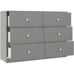 Seconique Denver 6 Drawer Grey Gloss Storage Chest - Wilko - thumbnail 5