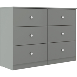 Seconique Denver 6 Drawer Grey Gloss Storage Chest - Wilko - thumbnail 3