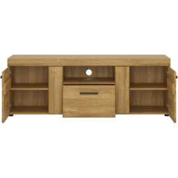 Florence Cortina 2 Door Single Drawer Grandson Oak Tall TV Unit - Size: 40 x 157 x 55cm - Brown - Furniture to Go - Wilko - thumbnail 4