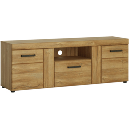 Florence Cortina 2 Door Single Drawer Grandson Oak Tall TV Unit - Size: 40 x 157 x 55cm - Brown - Furniture to Go - Wilko - thumbnail 3