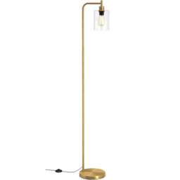 Costway Golden Industrial Floor Lamp with Hanging Glass Lampshade - Size: 167 x 25 x 25cm - Wilko - thumbnail 1