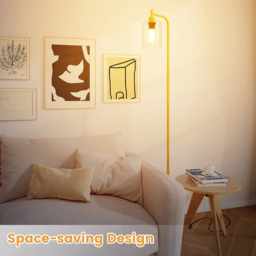 Costway Golden Industrial Floor Lamp with Hanging Glass Lampshade - Size: 167 x 25 x 25cm - Wilko - thumbnail 7