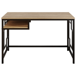 Decorotika Victory Single Shelf Wide Study Desk Black and Walnut - Size: 75 x 120 x 60cm - Multi - Wilko - thumbnail 3