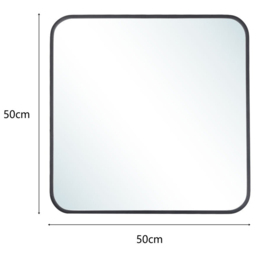 Living and Home Black Square Wall Mirror 50 x 50cm - Wilko - thumbnail 6