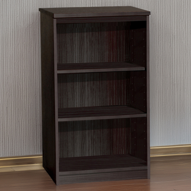 R White Cabinets 3 Shelf Black Havana Mid Height Bookcase - Wilko - image 1