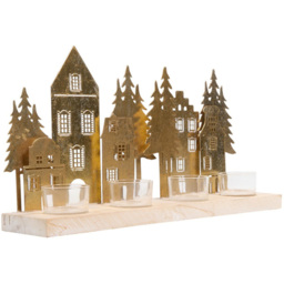 Gold Forest Tealight Holder Gold - Wilko - thumbnail 3