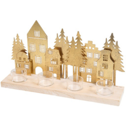 Gold Forest Tealight Holder Gold - Wilko - thumbnail 4