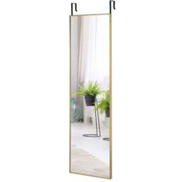 Costway Golden Full Length Wall Hanging Mirror with Adjustable Hook - Size: 120 x 37cm - Wilko