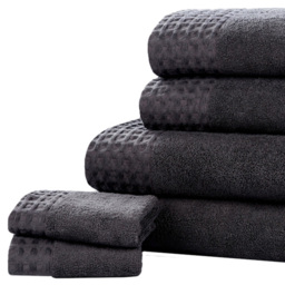 Rapport Home Retreat Charcoal Grey Cotton Face Cloth - Size: 0.1 x 30 x 30cm - Wilko - thumbnail 4