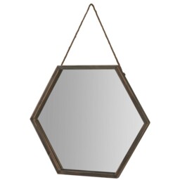 Natural Hexagonal Framed Mirror 44 x 38cm - The Port. Co Gallery - Wilko - thumbnail 3
