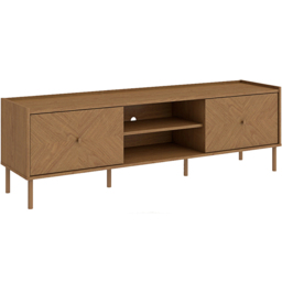 Kudl Summer 2 Door 2 Shelf Light Oak TV Cabinet - Size: 50.5 x 160 x 39.5cm - Brown - Wilko - thumbnail 3