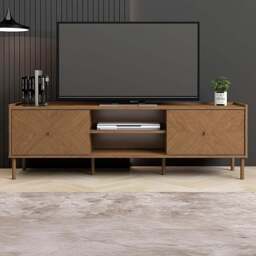 Kudl Summer 2 Door 2 Shelf Light Oak TV Cabinet - Size: 50.5 x 160 x 39.5cm - Brown - Wilko