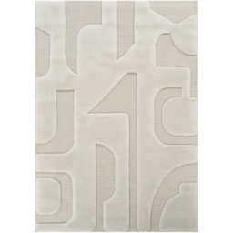 Freya Living Room Area Rug Contemporary 3D Embossed Modern Boho Design - Cream 200cm x 290cm - Size: 290 x 200 x 2cm - Desire Rugs - Wilko - thumbnail 1