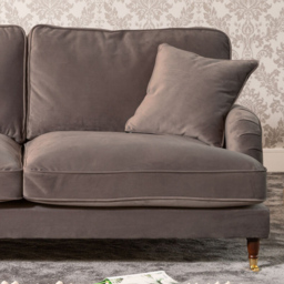 Mackenzie 3 Seater Taupe Plush Velvet Sofa - Artemis Home - Wilko - thumbnail 3