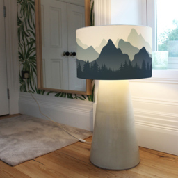 Benjamin Tate Design Small Mountain Landscape Illustration Lamp Shade - Size: 25 x 22 x 10cm - Blue - Wilko - thumbnail 7