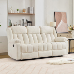 Artemis Home Lovell 3 Seater Cream Boucle Manual Recliner Sofa with Centre Console - Wilko - thumbnail 5