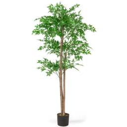 Costway Bamboo Tree Artificial Plant In Pot 4.9ft - Size: 166 x 21 x 21cm - Green - Wilko - thumbnail 1
