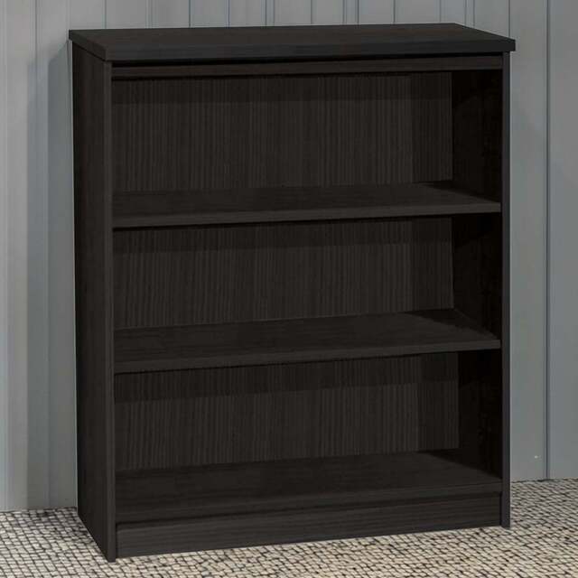 R White Cabinets 3 Shelf Black Havana Mid Height Bookcase - Wilko - image 1