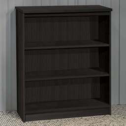 R White Cabinets 3 Shelf Black Havana Mid Height Bookcase - Wilko - thumbnail 1