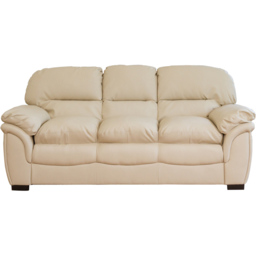 Leverton 3 Seater Cream Bonded Leather Sofa - Artemis Home - Wilko - thumbnail 3