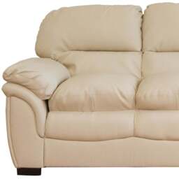 Leverton 3 Seater Cream Bonded Leather Sofa - Artemis Home - Wilko - thumbnail 4