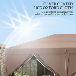 Outsunny 3 x 6m Brown Pop Up Gazebo with Sides - Wilko - thumbnail 6