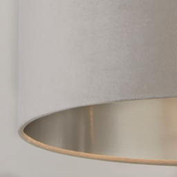 Lighting Collection Light Grey Silver Inner Velvet Drum Shade 45cm - Size: 26 x 45 x 45cm - Wilko - thumbnail 5