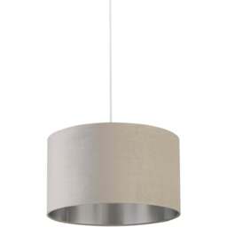 Lighting Collection Light Grey Silver Inner Velvet Drum Shade 45cm - Size: 26 x 45 x 45cm - Wilko
