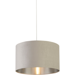 Lighting Collection Light Grey Silver Inner Velvet Drum Shade 45cm - Size: 26 x 45 x 45cm - Wilko - thumbnail 4