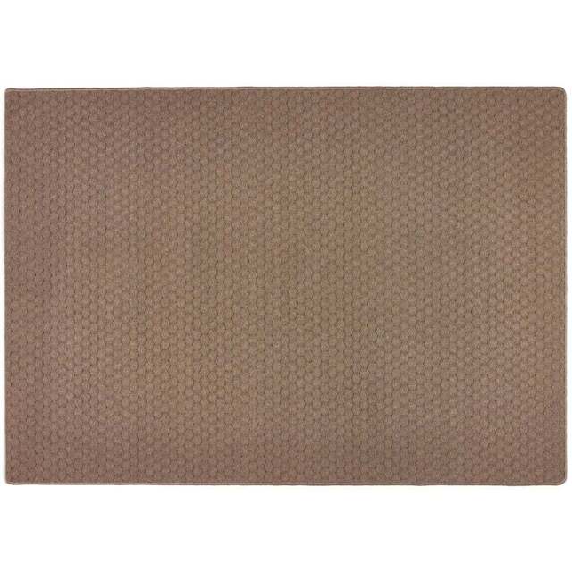 My Mat Mink Sculptured Honeycomb Washable Rug 140 x 200cm - Brown - Wilko - image 1
