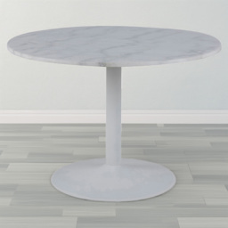 Florence Tarifa 4 Seater Polished Marble Top Round Dining Table White - Furniture To Go - Wilko