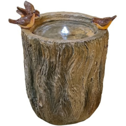 Tranquillity Bird On Log Solar Powered LED Water Feature - Size: 47 x 44 x 38cm - Grey - Wilko - thumbnail 1