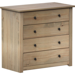 Vida Designs 4 Drawer Panama Pine Chest of Drawers - Brown - Wilko - thumbnail 3