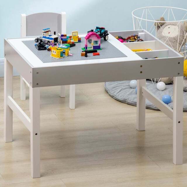 Playful Haven 2 Piece Grey Kids Table and Chair Set - Size: 80 x 60 x 57.5cm - Wilko - image 1