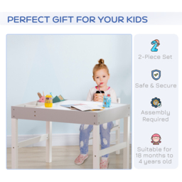 Playful Haven 2 Piece Grey Kids Table and Chair Set - Size: 80 x 60 x 57.5cm - Wilko - thumbnail 6