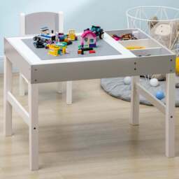 Playful Haven 2 Piece Grey Kids Table and Chair Set - Size: 80 x 60 x 57.5cm - Wilko