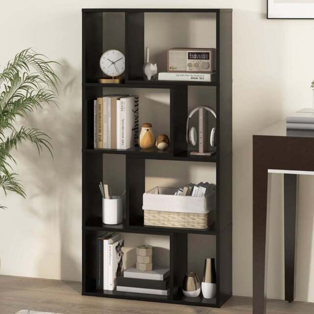 Costway 8 Cube Black Geometric Bookshelf - Size: 8 Shelf - Wilko - image 1