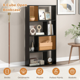 Costway 8 Cube Black Geometric Bookshelf - Size: 8 Shelf - Wilko - thumbnail 7