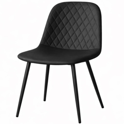 Kosy Koala Set of 4 Black Faux Leather Diamond Stitch Dining Chair - Wilko - thumbnail 3