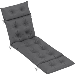 Outsunny Dark Grey Sun Lounger Cushion 190 x 56cm - Wilko