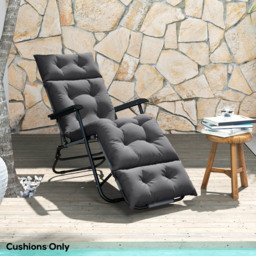 Outsunny Dark Grey Sun Lounger Cushion 190 x 56cm - Wilko - thumbnail 3