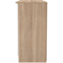 Crowndale Contrast 2 Door 3 Drawer White Matt and Bardolino Oak Sideboard Ready Assembled - Size: 79 x 126 x 39cm - White Matt & Bardolino Oak - Wilko - thumbnail 3