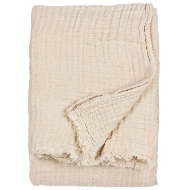 Yard Lark Natural Large Muslin Cotton Throw 240 x 260cm - Size: 260 x 240cm - Cream - Yard Living - Wilko - image 1