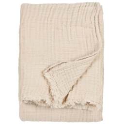 Yard Lark Natural Large Muslin Cotton Throw 240 x 260cm - Size: 260 x 240cm - Cream - Yard Living - Wilko