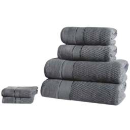 Rapport Home Royal Grey Velvet Woven Cotton Face Cloth - Size: 0.1 x 30 x 30cm - Wilko - thumbnail 1
