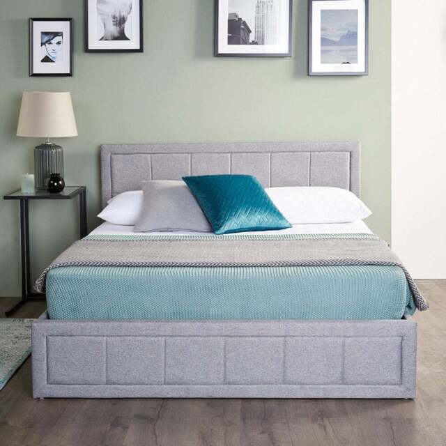 Home Treats Double Grey Ottoman Bed - Wilko - image 1