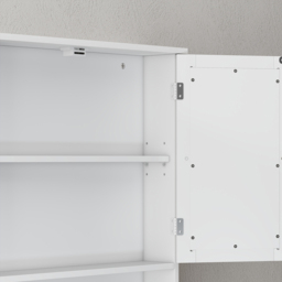 Kleankin 2 Door Wall Mounted Mirrored Cabinet with Shelf - Size: 58.0 cm x 13.0 cm x 56.0 cmcm - White - Wilko - thumbnail 7